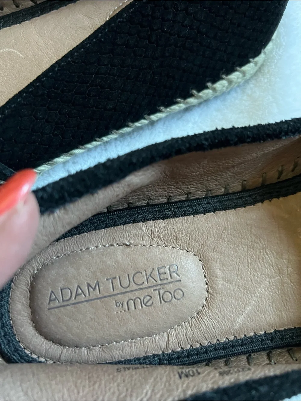Adam Tucker Black Textured Slip-On Espadrilles